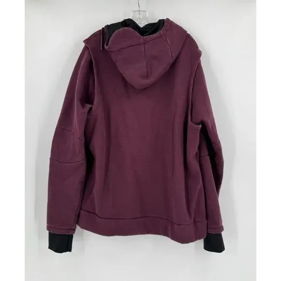 Jumpman Nike Mens Burgundy Fleece Full Zip Layered Jacket Sz XXL